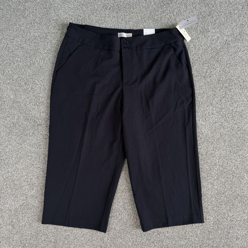 Christopher & Banks Modern Fit Capri Pants Womens Black Size 14 Average NEW